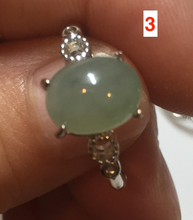 Load image into Gallery viewer, 100% natural type A icy watery green dark green four-prong jadeite jade ring group BP144