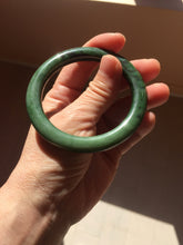 Load image into Gallery viewer, 54.8mm Certified 100% Natural Deep Pine Green/Black "Serene Ember Forest" Nephrite (red-skin nephrite 红皮碧玉) Bangle HT168-17-6188
