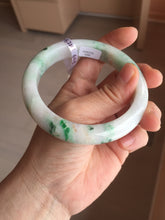 Load image into Gallery viewer, 60.2mm certified Type A 100% Natural light green sunny green light purple Jadeite Jade bangle BK139-5281