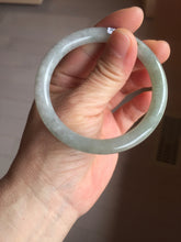 Load image into Gallery viewer, 54.2mm Certified Type A 100% Natural light green/purple/gray round cut Jadeite bangle J146-3897