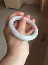 Load image into Gallery viewer, 59.5mm certified Type A 100% Natural light green sunny green light purple Jadeite Jade bangle BF147-8465