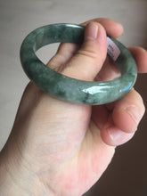 Load image into Gallery viewer, 54.5mm certified 100% natural dark green black jadeite jade bangle AS87-7064