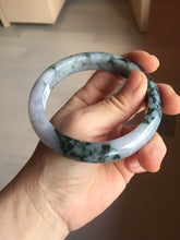 Load image into Gallery viewer, 60.2mm Certified Type A 100% Natural dark green/purple/gray Snowy Pine Mountain Jadeite Jade bangle PF30-(1208)