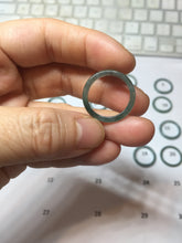 Load image into Gallery viewer, 16.7mm Size 6 1/4 100% natural type A icy watery dark green blue black gray Guatemala jadeite band ring group PE129