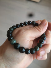 Load image into Gallery viewer, AllaboutjadeCanada.com only. 6.5-7.5mm 100% natural black/blue/green/brown(Wuji, Mocui) jadeite jade beads bracelet AK8 (Add on item, not sale individually. ) .