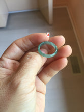 Load image into Gallery viewer, 16.7mm size 6 1/4 100% natural type A icy watery green/blue icy watery Guatemala jadeite jade band ring group BP82