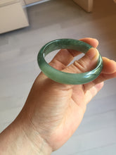Load image into Gallery viewer, 49mm Certified Type A 100% Natural Oily Dark Green Gray Black Oval Jadeite Jade Bangle PC205-7682