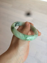 Load image into Gallery viewer, 59.5mm certified Type A 100% Natural sunny green Jadeite bangle AX76-6145