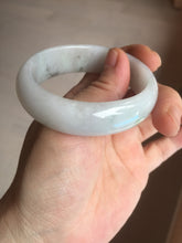 Load image into Gallery viewer, 47.5mm certified 100% natural Type A icy watery green white broad style oval jadeite jade bangle BK129-0267