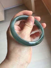 Load image into Gallery viewer, 59.7mm Certified Type A 100% Natural dark green/blue/gray/black Guatemala Jadeite bangle BS154-0129