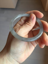 Load image into Gallery viewer, 53.2mm Certified 100% Natural gray black(灰冰) flat round cut nephrite jade bangle HN33-9075