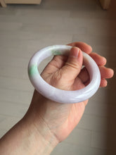 Load image into Gallery viewer, 59.5mm certified 100% natural Type A sunny green/purple white jadeite jade bangle PC198-1215