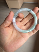 Load image into Gallery viewer, 53.3mm Certified Type A 100% Natural light green purple with green floating flowers round cut Jadeite bangle PB169-4722