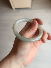 Load image into Gallery viewer, 53.3mm certified 100% natural Type A light green yellow with floating seaweed round cut jadeite jade bangle BM63-6612
