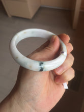 Load image into Gallery viewer, 59.6mm Certificated Type A 100% Natural White green red purplewith green floating flowers Jadeite Jade bangle G110-9546