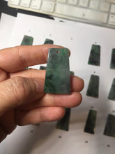 Load image into Gallery viewer, 100% Natural Type A Sunny Green Dark Green Black Gray Misty Mountain Forest Jadeite Jade Safe and Sound Pendant Group BS121