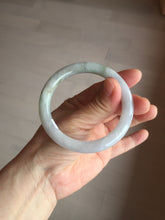 Load image into Gallery viewer, 54mm certificated Type A 100% Natural light green/white round cut Jadeite Jade bangle BK70-9864