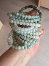 Load image into Gallery viewer, 6.3mm 100% natural type A green/white jadeite jade beads bracelet group BK104 added-on item