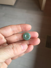 Load image into Gallery viewer, 9.5-17mm Type A 100% Natural icy watery oily dark green gray black(油青) Jadeite Jade Safety Guardian Button donuts Pendant group AU80 add on item