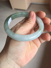 Load image into Gallery viewer, 56.8mm Certified 100% natural Type A icy watery oily dark green/gray(淡油青) jadeite jade bangle PB174-0353