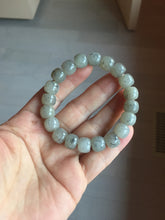 Load image into Gallery viewer, 9/10mm 100% Natural icy black sesame paste(冰芝麻糊青花) vintage style nephrite Jade bead bracelet group HN31