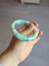 Load image into Gallery viewer, 55.8mm certified type A 100% Natural sunny green white flying flowers jadeite jade bangle AX129-5234