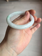Load image into Gallery viewer, 50mm certified 100% natural Type A icy watery sunny green white (白底青) jadeite jade bangle BN69-9372