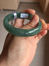 Load image into Gallery viewer, 53.8mm Certified Type A 100% Natural Light Green/Blue/Gray With Flying Snow Guatemala Jadeite Bangle PH267-1242