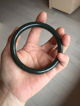 Load image into Gallery viewer, 64.4mm certified 100% Natural dark green/black meteorite Stellar Night sky round cut nephrite bangle HN118-0596