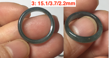 Load image into Gallery viewer, 15.1mm size 4 1/4 100% natural type A icy watery green/blue icy watery Guatemala slim jadeite jade band ring group PB51