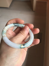 Load image into Gallery viewer, 53.5mm certified 100% natural Type A sunny green white purple carved and golden-painted round cut jadeite jade bangle PJ62