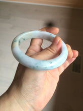 Load image into Gallery viewer, 57.7mm certified Type A 100% Natural light purple/white with green floating flowers Jadeite Jade bangle AY62-0442