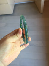 Load image into Gallery viewer, 56mm Certified Type A 100% Natural dark green/blue/gray Guatemala slim round cut Jadeite bangle PJ24-9694