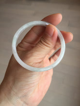 Load image into Gallery viewer, 52mm certified 100% natural icy watery Type A light green/purple slim jadeite jade bangle BS71-5472