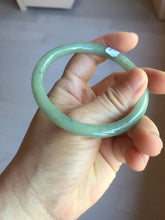 Load image into Gallery viewer, 57mm Certified Type A 100% Natural Oily Dark Green Gray Black(油青) round cut Jadeite Jade Bangle PE109-7139
