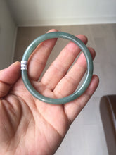 Load image into Gallery viewer, 59mm Certified Type A 100% Natural light green/blue/brown slim round cut Guatemala Jadeite bangle BS60-4618
