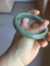 Load image into Gallery viewer, 61mm certified type A 100% Natural oily dark green gray Jadeite jade bangle PJ46-2867