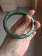 Load image into Gallery viewer, 56mm certified 100% natural Type A oliy dark green(油青) brown jadeite jade bangle BS101-4047