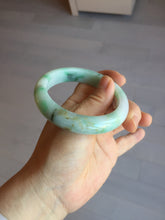 Load image into Gallery viewer, 55.8mm certified type A 100% Natural sunny green white flying flowers jadeite jade bangle AX129-5234