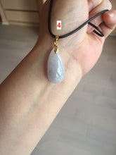 Load image into Gallery viewer, 100% natural icy watery green/purple type A jadeite jade water drop pendant necklace group AD23