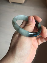 Load image into Gallery viewer, 47mm Certified Type A 100% Natural dark green Jadeite Jade oval bangle AH93-4483