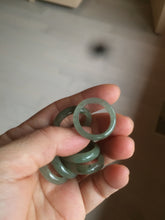 Load image into Gallery viewer, 17.9mm/size 7 3/4 100% natural type A icy watery dark green/light green/yellow/gray jadeite jade band ring BF34