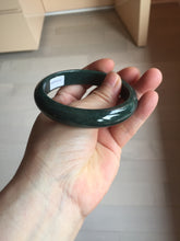 Load image into Gallery viewer, 59mm Certified Type A 100% Natural dark green/blue/gray/black Guatemala Jadeite bangle BS144-6408