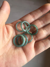 Load image into Gallery viewer, 14.1mm size 3 100% natural type A icy watery green/blue Guatemala jadeite jade band ring group BL143