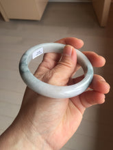 Load image into Gallery viewer, 58.4mm certified 100% natural Type A light green/purple white Snowy Pine Forest jadeite jade bangle J126-3074