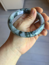 Load image into Gallery viewer, 60.7mm Certified Type A 100% Natural dark green/red/purple/gray Snowy Pine Mountain Jadeite Jade bangle PE115-1209