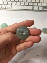 Load image into Gallery viewer, 23.5-28mm Type A 100% Natural sunny green/oily dark green black gray(老油青)/purple Jadeite Safety Guardian Button donuts pendant group PB301