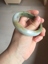 Load image into Gallery viewer, 55.5mm certificated Type A 100% Natural oily dark green/yellow/brown Jadeite Jade bangle D132-4069