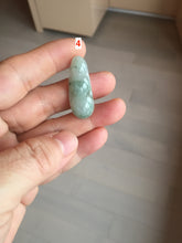 Load image into Gallery viewer, Type A 100% Natural icy watery white/green with green floating flowers Four Seasons Fortune Beans jadeite jade group AU79