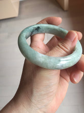 Load image into Gallery viewer, 57mm certified Type A 100% Natural light green gray Jade jadeite bangle BS116-6634